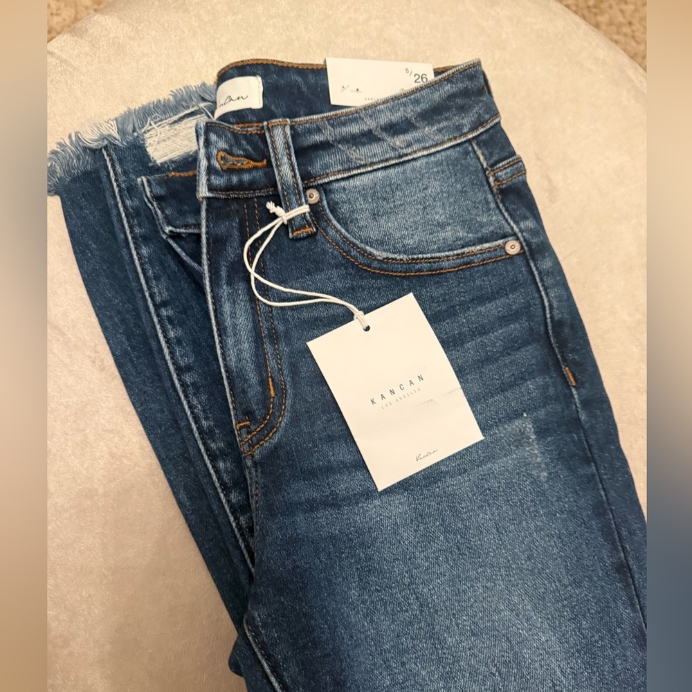 KanCan Women’s Skinny Jeans - Dark Blue Denim